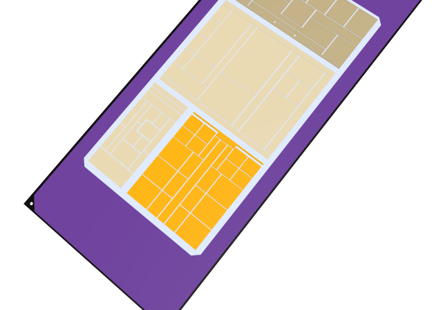Rysunek 16 - Widok na cziplet obliczeniowy w przykładowym procesorze firmy Intel z rodziny Meteor Lake