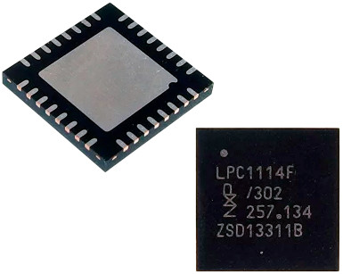 Fotografia 1. Przykładowe mikrokontrolery z rodziny LPC11xx marki NXP