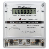 Uniwersalny, jednofazowy licznik energii 50888 firmy Qoltec z cyfrowym wyświetlaczem poboru mocy