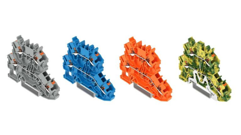 Dwupiętrowe złączki listwowe TJS z przyciskami