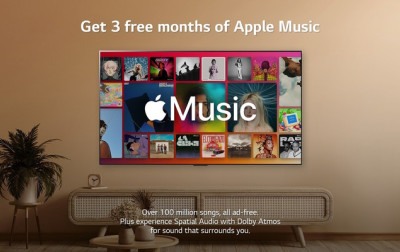 Telewizory LG Electronics oferują najwyższą jakość dźwięku dzięki Apple Music i brzmieniu przestrzennemu Dolby Atmos
