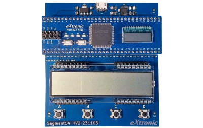 Płytka rozwojowa do testów 14-segmentowego wyświetlacza LCD