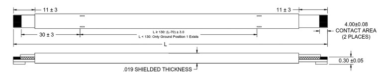 Rysunek 1. Sposób oznaczania długości przewodów FFC