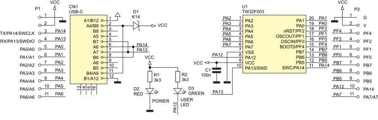 Rysunek 1. Schemat ideowy płytki TWen32F003
