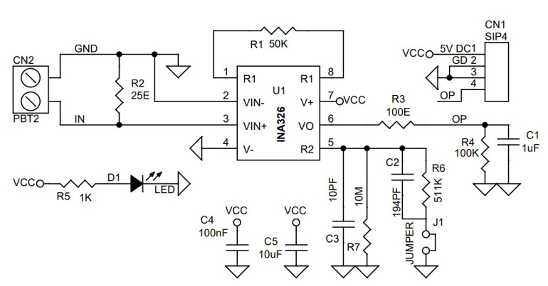 Schemat czujnika prądu