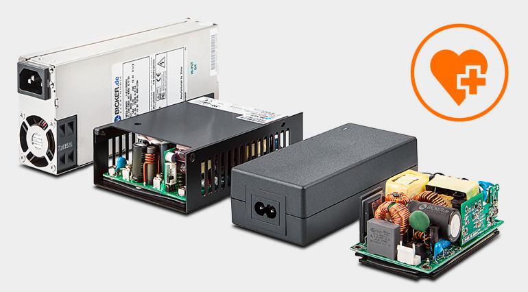 Fotografia 1. Przykładowe zasilacze medyczne firmy Bicker Elektronik