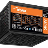 Komputerowy zasilacz półmodularny ATX AK-C2-500 produkcji Akyga o mocy wyjściowej 500 W