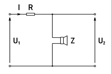 Rysunek 1. Schemat ideowy jednoelementowego tłumika efektywności