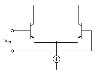 Rysunek 2. Uproszczony schemat stopnia wejściowego wzmacniacza operacyjnego