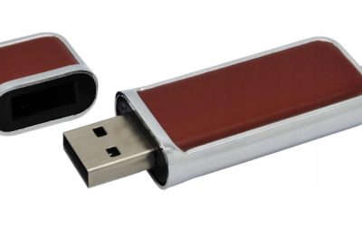 Skórzano-metalowy pendrive DS-0612 od MemoRabbit