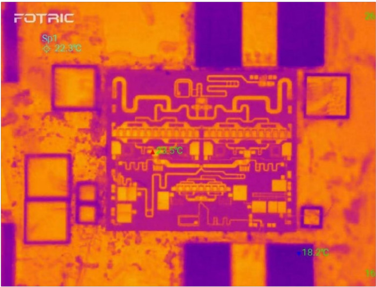 Fotografia 9. Obraz termowizyjny struktury mikroelektronicznej