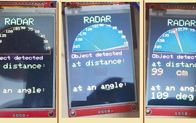 Bezprzewodowy „radar” ultradźwiękowy z wyświetlaczem TFT