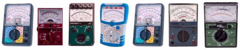Przykładowe multimetry analogowe
