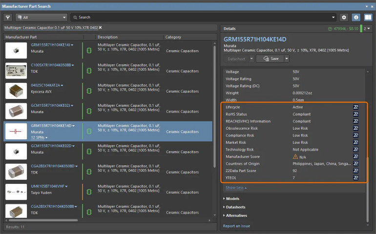 Rysunek 4. Z2Data Integration zapewnia bezpośredni dostęp do zaawansowanych danych o komponentach z serwisu Z2Data