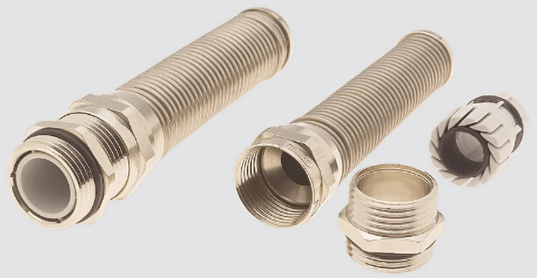 Fotografia 6. Dławiki metalowe z odgiętką (seria HSK-MS-B)