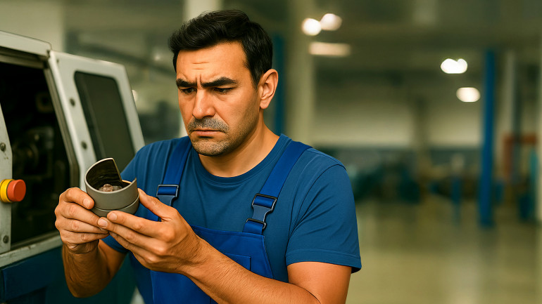 Fotografia 2. Awarie materiałów często prowadzą do nieplanowanego zapotrzebowania w procesie produkcji. Co zrobić, gdy brakuje materiałów zastępczych, a czas ucieka? (ilustracja wygenerowana przez ChatGPT-4o)