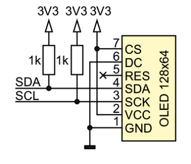 Rysunek 1. Sposób połączenia płytki ESP32 z wyświetlaczem