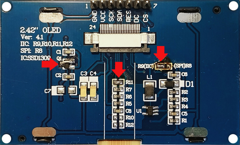 Fotografia 2. Dolna strona płytki po wykonanych modyfikacjach