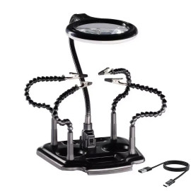 Uchwyt montażowy typu Trzecia ręka, pająk - uchwyt z lupą i podświetleniem LED, ZD11M-2