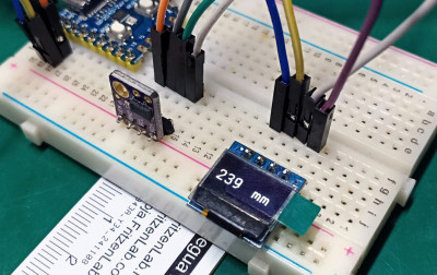 Laserowy czujnik odległości z wyświetlaczem OLED i RP2040