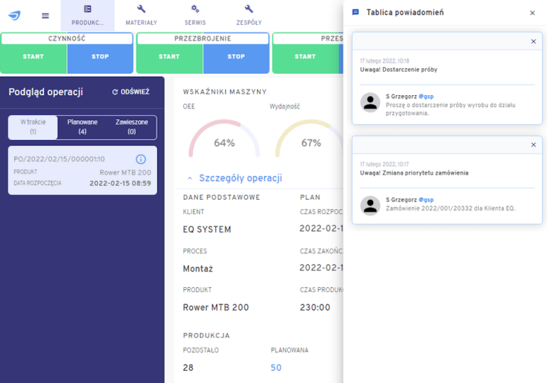 System realizacji produkcji XPRIMER.MES