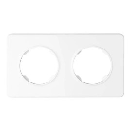 Ramka podwójna, plastikowa, biała, OVAL Electromalt, OVA1002W