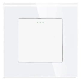 Włącznik światła szklany pojedynczy - biały - Tawoia Glass, TWG-P-001W