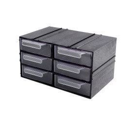 Magazynek szufladkowy modułowy 23×14×12,5 cm, 6 szufladek, Konger PX6
