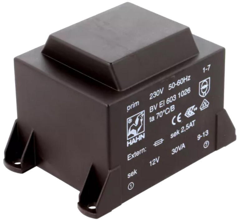 Fotografia 1. Transformator sieciowy do druku z dodatkowymi uchwytami [1]