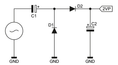 Rysunek 1. Najprostszy podwajacz napięcia