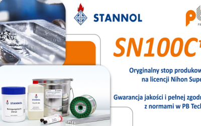 Certyfikowany, bezołowiowy stop lutowniczy SN100C dostępny w PB Technik