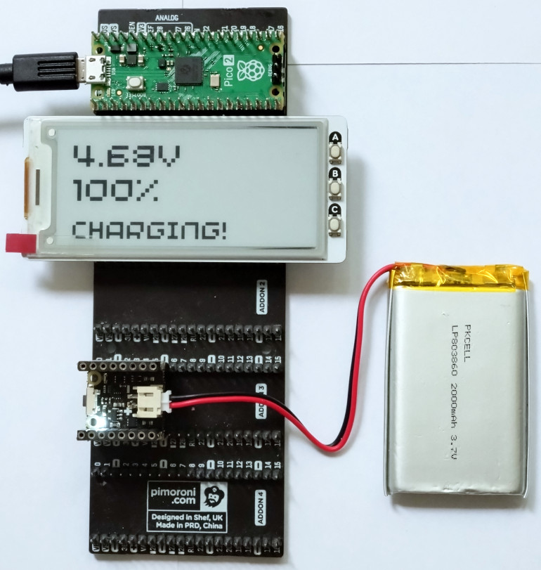 Fotografia 1. Płytka Li-Po SHIM dołączona do ekspandera Pico Decker