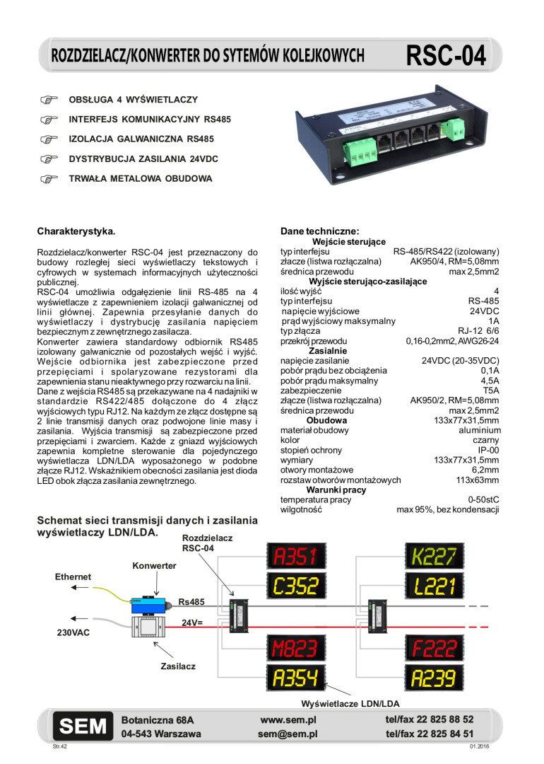 Dokumentacja rozdzielacza/konwertera RSC-04