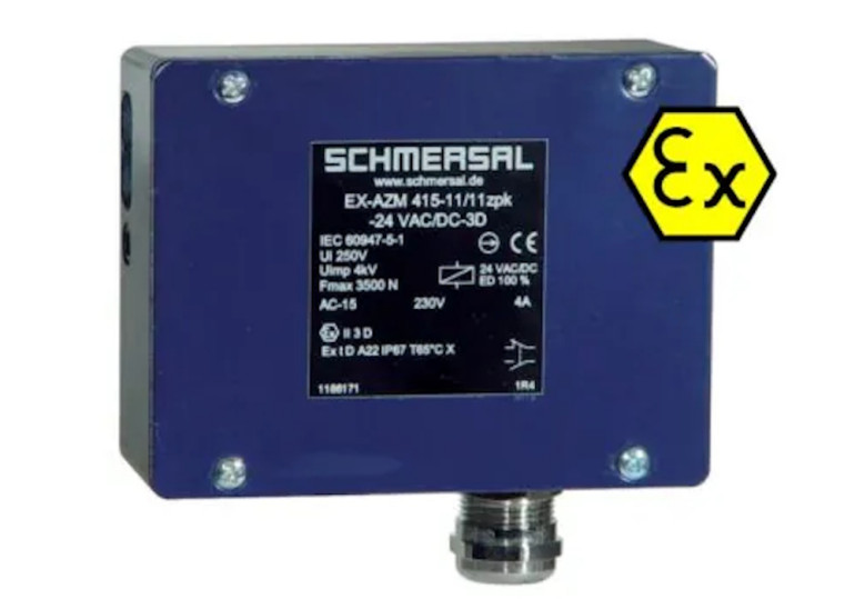 Przykładowa, elektromagnetyczna blokada bezpieczeństwa z serii AZM