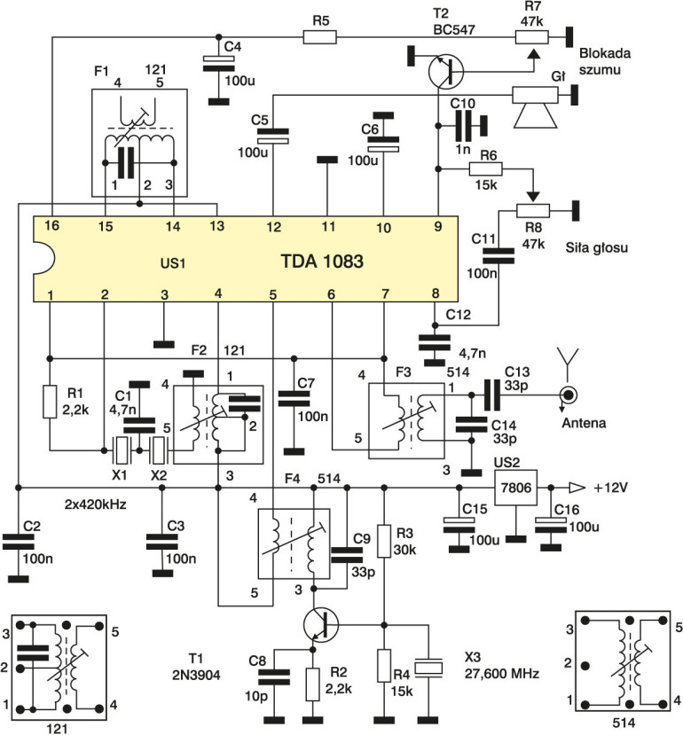 Rys. 1. Schemat ideowy odbiornika CB19