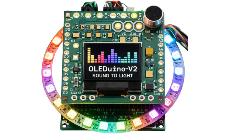 Kolorowa nakładka Dźwięk na Światło (Sound to Light) dla OLEDUINO v2