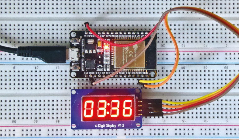 Nauka elektroniki z modułem ESP32, część 4. Wyświetlacze LED